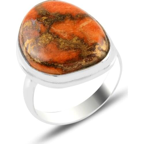 Silver 925 Sterling Cupreous Turquoise Gemstone Ring