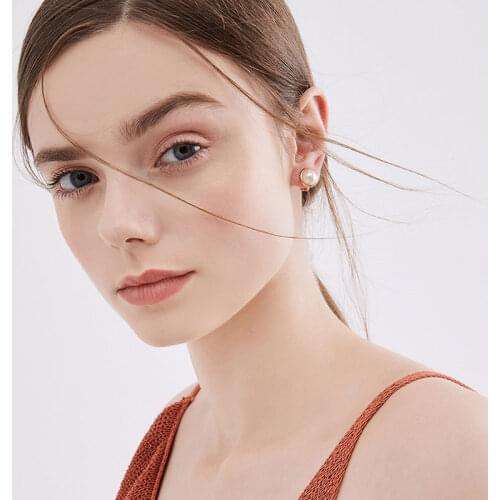 Stainless Steel Earrings Pearl For Women Earrings Circle Jewelry Stud Earrings Female Gift Women Jewelry Accessories Wholesale