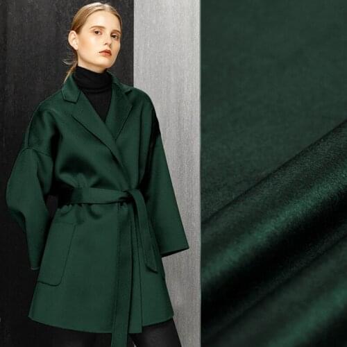 150CM Wide 500G/M Weight Dark Green Wool Cashmere Fabric for Autumn Winter Jacket Overcoat J086