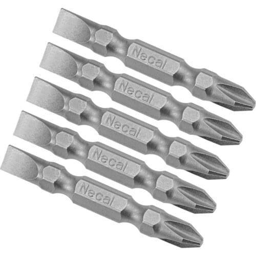 Uxcell 5 Pcs PH2/SL6 Magnetic Double Ended Screwdriver Bits, 1/4 Inch Hex Shank 1.97-inch Length S2 Power Tool
