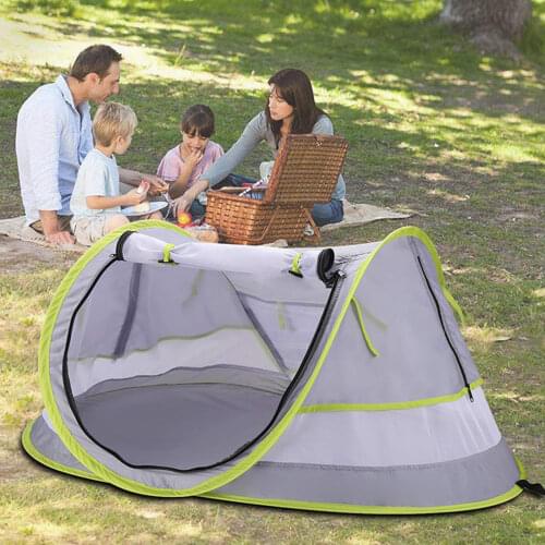 Waterproof Kids Tent With Awning Pop Up Baby Beach Tent UPF 50+ Sun Shelter Tents Infants Waterproof Folding Sun Shelters