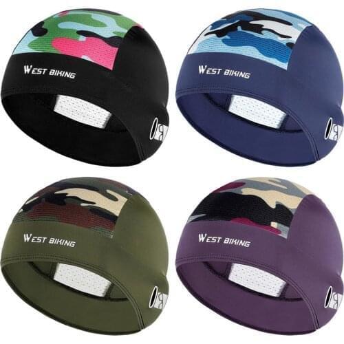 Breathable Mesh Camflague Cycling Helmet Inner Caps Anti-Sweat Hat Bicycle Bike Racing Ski Under Helmet Lining Caps Unisex