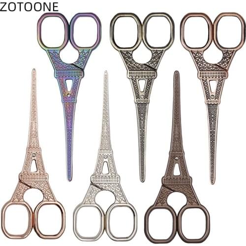 ZOTOONE Retro Tower Tailor Scissor Stainless Steel V-Shape Sewing Small Embroidery Craft CrossStitch Scissors DIY Sewing Tools G
