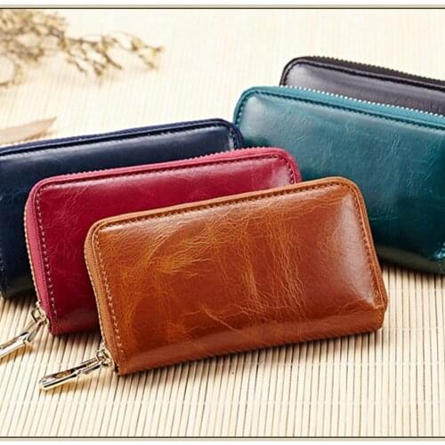 1 Piece New Key Holder Wallet 100%Genuine Leather Unisex Solid Key Wallet Keys Organizer Bag Car Housekeeper Wallet Card Holder
