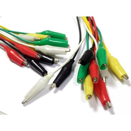 10PCS Double Ended Alligator Crocodile Clips Test Lead Jumper Wires Aligator Clip Cable Wires Tool Length about 50CM