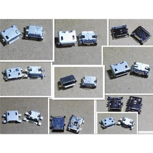 10value each 10pcs Mini usb 5pin Micro USB 5Pin jack tail socket micro usb Connector port sockect ic