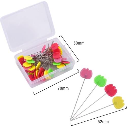100/50pcs DIY Flower Head Pins Sewing Tool Needle Sewing Mixed Color Dressmaking Pins Embroidery Patchwork Accessories