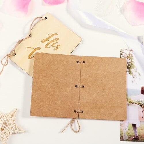 2Pcs Creative His and Her Vow Books Brown Kraft Paper Booklet for Wedding Journal Engagement Gift