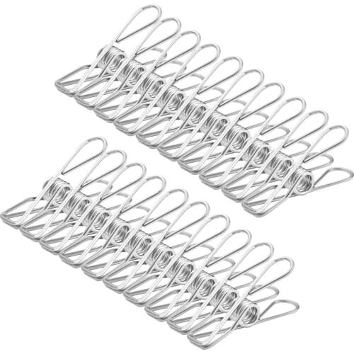 20 Pcs Small Clip Clothes Pins Durable Multi-Purpose Utility Stainless Steel Clothes Clips Hooks Pins for Home Office
