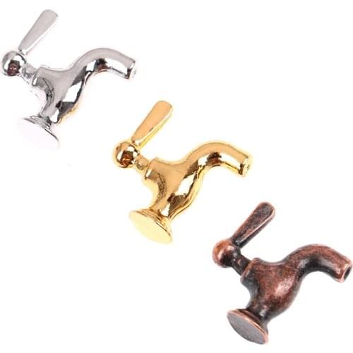 24 Styles 1:12 Miniature Metal Water Tap Faucet For Dollhouse Bathroom Accessories Dollhouse Miniature Faucet