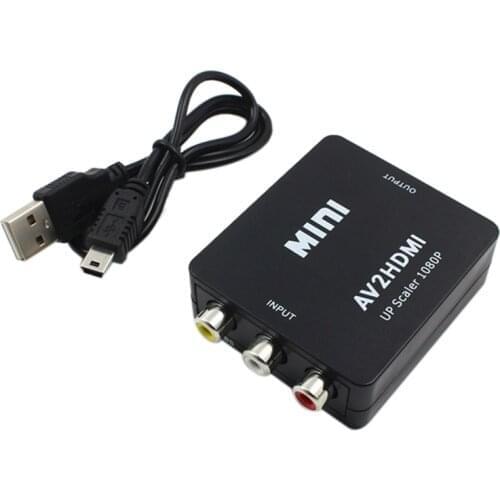 AV TO HDMI Scaler Adapter HD Video Converter Box AV to HDMI Video 1080P AV2HDMI Support NTSC PAL Converter