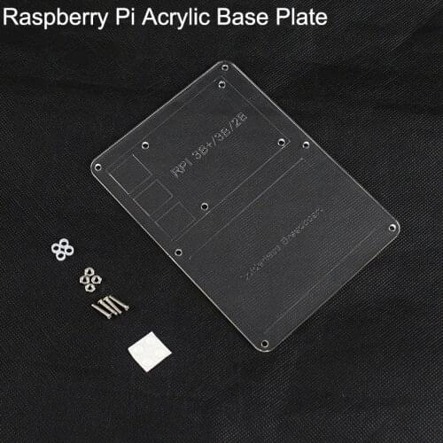 Raspberry Pi Acrylic Mounting Plate made for 400 Tie Point Breadboard Board and Raspberry Pi 4B/3B+/3B