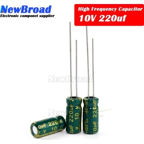 10PCS Aluminum electrolytic capacitor 220UF 10V 16V 25V 35V 50V 63V 100V 160V 250V 400V 450V high frequency low resistance 220UF