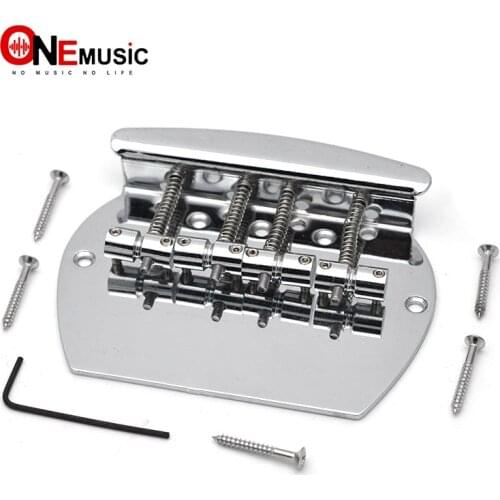 Bass Bridge Heavy 4 String Curved Bass Guitar Bridge For Electric Bass Chrome