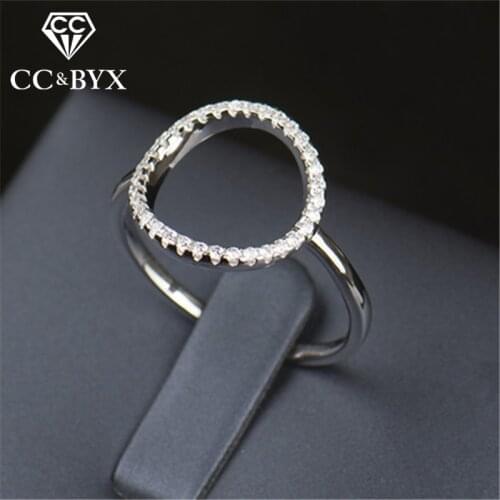 CC Trendy Jewelry Rings For Women Simple Silver-Plate Wedding Bridal Ring Engagement Charms Accessory Drop Shipping CC915a