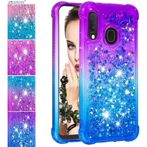 For Samsung Galaxy Jean2 A20e Cute Glitter Liquid Silicone Bumper Case Jean 2 SM-A202F/DS SM-A202K SM A202F/DS Fitted Back Cover