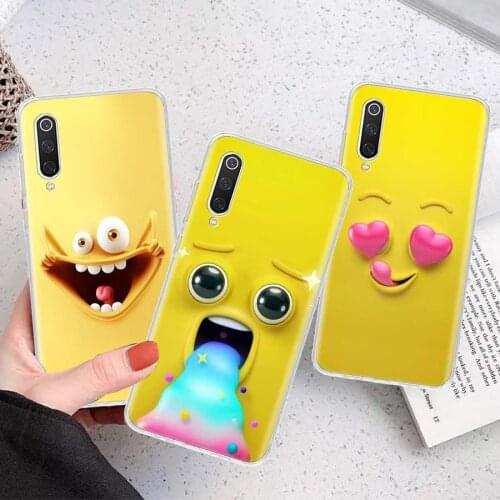 Funny Face Yellow Soft Phone Case For Xiaomi Mi 11 9 8 A3 A2 A1 CC9 E 9T 10T Note 10 Lite F2 Pro F3 X3 6X 5X F1 Coque Cover