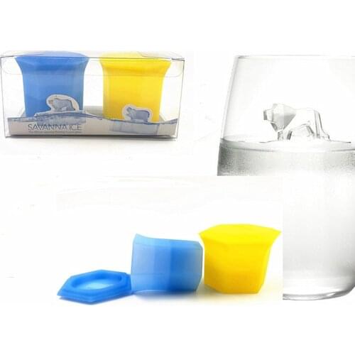 Animal Ice Cube Mould Food Grade Silicone 3D Ice Maker Tray Polar Bear and Lion Mold Household Ice Cream Tools