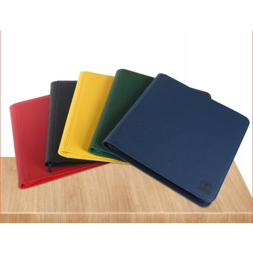 PU Leather 480/360/160 Pockets Cards Binder TCG Game Zipper Card Album With 4/9/12 Sealed Fixed Pockets Pages For MG/PKM/FOW/YGO
