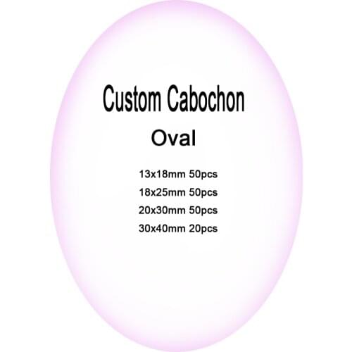 Reidgaller Oval shape Custom Cabochon 13x18mm 18x25mm 20x30mm 30x40mm flat back handmade jewelry findings