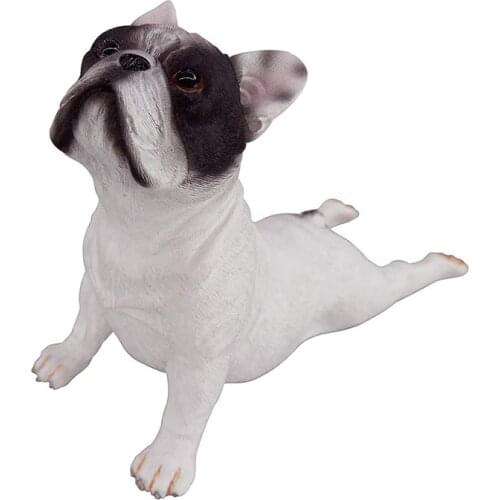 Dog Collection- Miniture Lying French Bulldog Statue Bulldog Puppy Lifelike Figurine Kids Toy,Gifts,Desktop Decoration