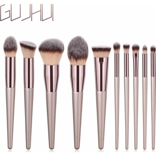 10Pcs Brushes Set Powder Blush Foundation Eyeshadow Brush Soft Hair Beauty Cosmetic Brushes For Makeup Tools Free Drop Ship