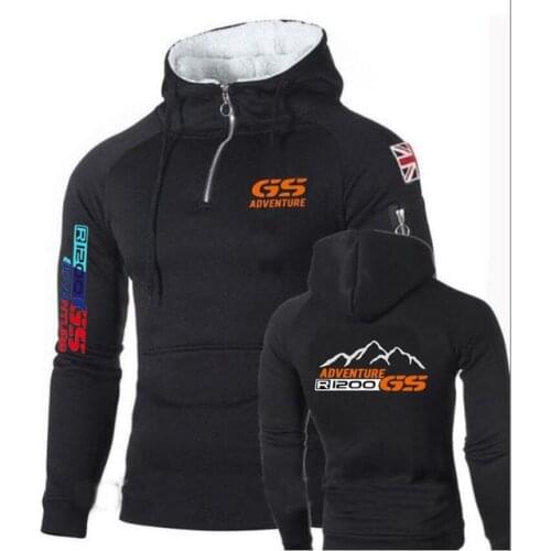 NEW Fleece Hoodies Men Motorsport R 1250 Gs Zipper Sportswear Motorcycle Print hoodies Winter hip hop Mens Tracksuits