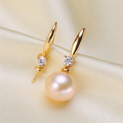 925 Silver Pearl Beads Stud Earrings Setting Base Diy Jewelry Making Findings&Components