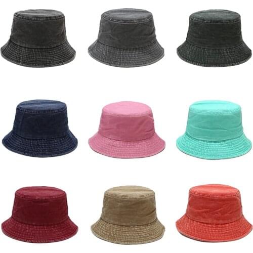 Summer Panama Foldable Denim Bucket Hat Women Men Vintage Washed Cotton Fishing Cap Outdoor Fisherman Hats Bob casquettes