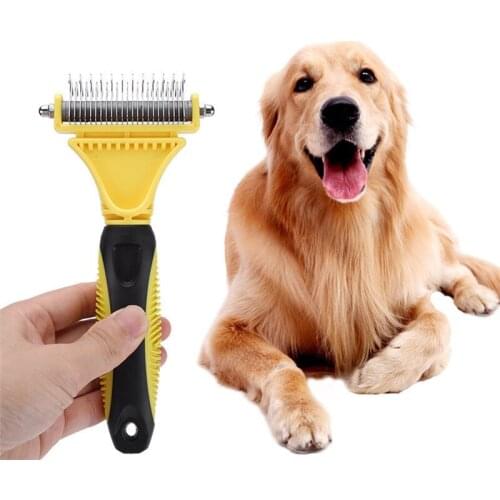 Pet Dematting Comb 23+12 Double Sided Rounded Teeth Combs for Dog and Cat High Quality Safety & Painless Pet Hair Grooming Tools