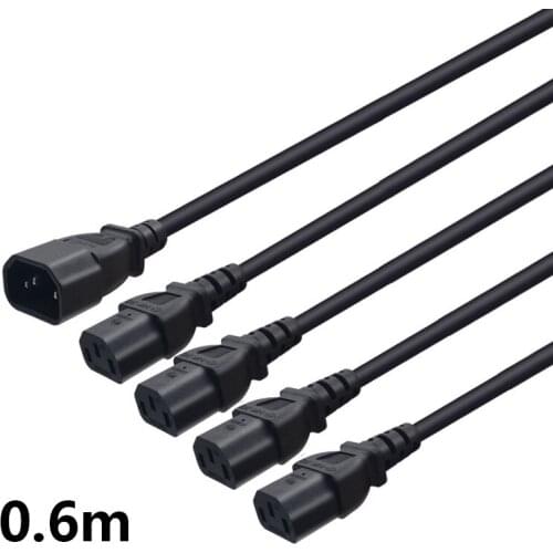 IEC 320 C14 Male Plug to 4XC13 Female Y Type Splitter Power Cord C14 to 4 x C13 power Fourfold C13 extension cord power cable