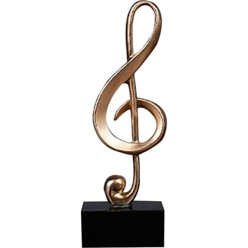 Handcraft Resin Golden Music Note Symbol Desktop Ornament Creative Home Decor