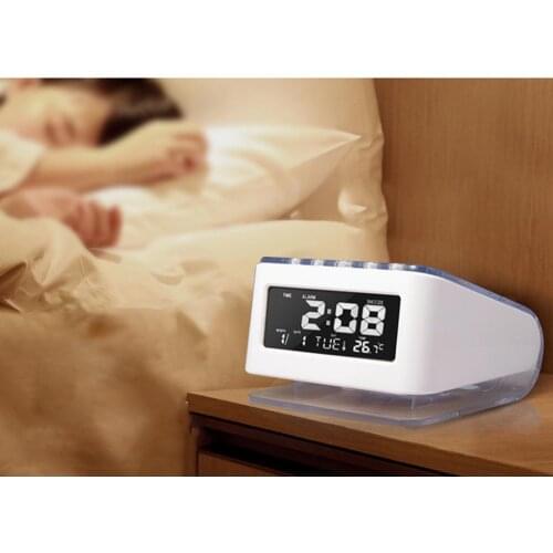 LED Digital Alarm Clock Voice Control Calendar Thermometer Multi-functional