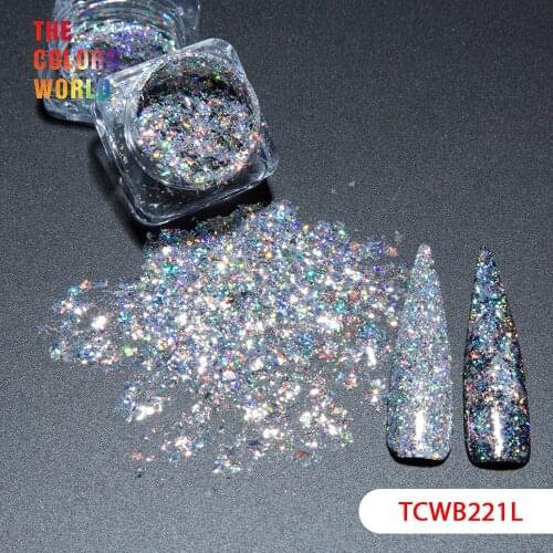 TCWB221L High Quality Holographic Galaxy Laser Sliver Flakes For Nail Art Decorations Nail Gel Body Art Decoration And Other DIY