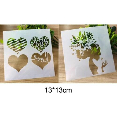 Heart-Shaped Hollow Painting Template Embossing DIY Craft Accessories Sjablonen For Scrapbooking Stencil Reusable