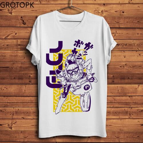 JAPAN Anime Fooly Cooly FLCL Funny T Shirt Men New White Casual Short Sleeve Funny T Shirts Xxxtentacion Harajuku Tshirt Men