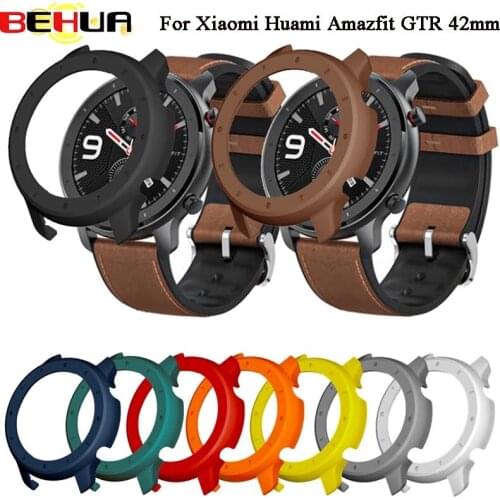 BEHUA Protective Case Cover For Xiaomi Amazfit GTR 42mm PC Protector Frame Covers Watch Protect Shell Accessories Strap Band