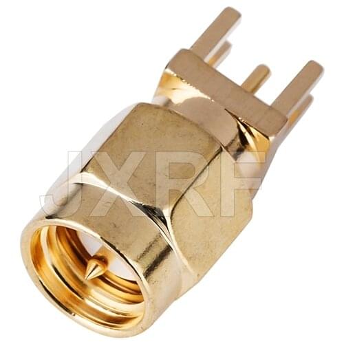 The factory sales 10PCS SMA Male Plug Solder Edge PCB Center Mount RF Connectors SMA Plug Receptacle Solder fast ship