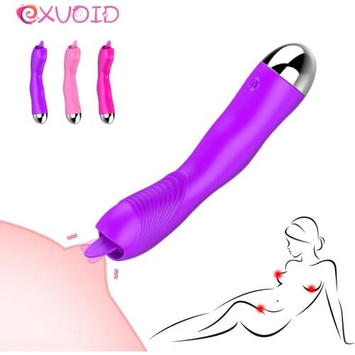 EXVOID Female Masturbator Clitoris Stimulator Tongue Vibrator 12 Speeds Vagina G-spot Massager Oral Licking Sex Toys for Women