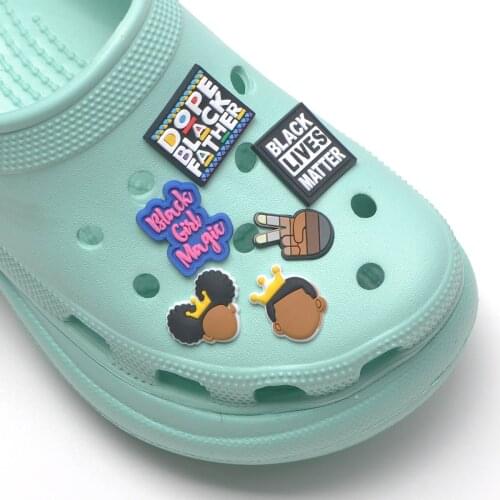 1PCS I Can Not Breathe Shoe Charms Soft PVC JIBZ For Croc Shoe Accessories Black lives matter fist BLM Shoes Buckle Decorations