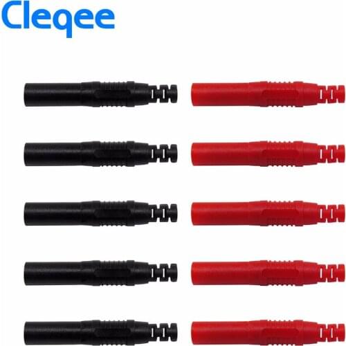 Cleqee P3013 10pcs High Quality safety 4mm Shrouded Banana Plug Solder In line DIY assembly test leads connectors Features