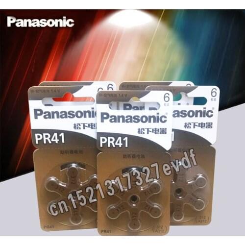 30PCS 100% Genuine Panasonic PR41 Hearing Aid Batteries 7.9MM*3.6MM 312 Deaf-aid Cochlear Button Cell Batteries Aud