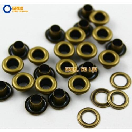 1000 Set 9*4.5*5mm (Outer diameter * Inner diameter * Height) Antique Brass Round Eyelet Grommet