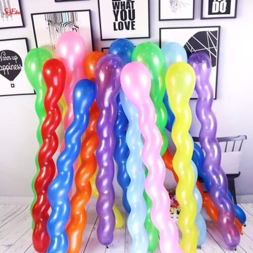 20 stks/zak Spiral balloon Giant Ballonnen Rubber Spiral Latex Balloons Bruiloft Decoratie lange Balloons 9z SH028-1