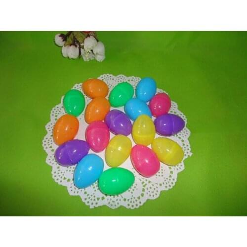 500pcs/lot 6.5*4.8cm Colorful Easter Eggs DIY Decoration For Kids Plastic Transparent Easter Egg Gift Free Shipping lin3727