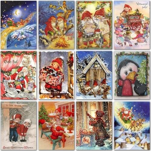5D DIY Diamond painting Christmas gift Santa Claus girl Full Round Diamond mosaic Full Square Diamond embroidery Cross stitch