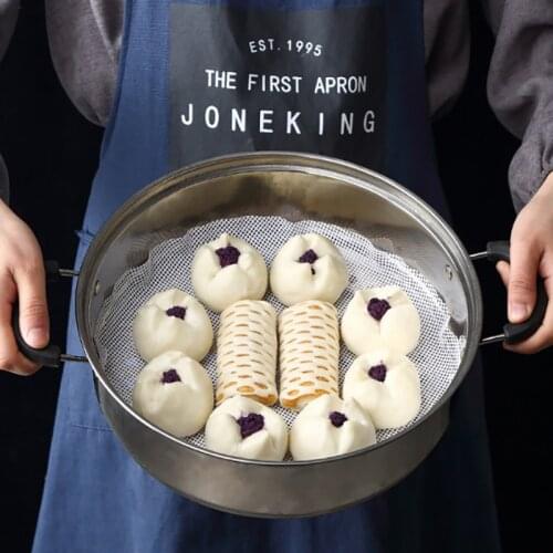 White Round Dumplings Mat Steamer Paper Silicone Steamer Non Stick Pads Buns Baking Pastry Dim Sum Mesh Mat Cooking Accessories