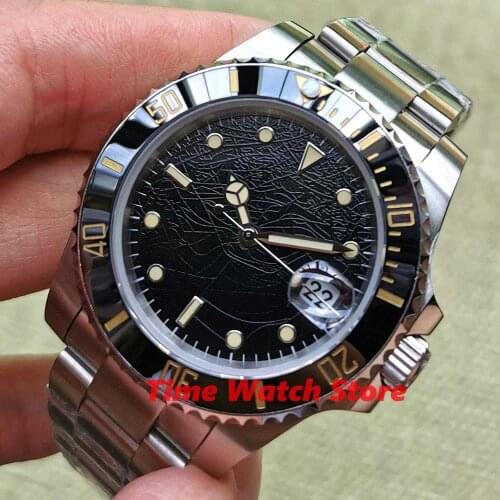 Bliger 40mm Automatic Mechanical Mens Watch Japan Miyota8215 Movement Sapphire Crystal Date Sterile Dial Oyster Bracelet