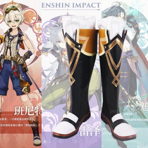 Genshin Impact Bennett Cosplay Shoes Boots Halloween Carnival Cosplay Costume Accessories