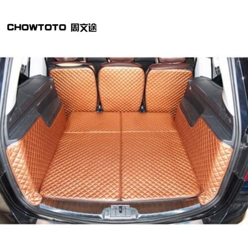 CHOWTOTO AA Special Luggage Mats For Seat Alhambra 7seats Waterproof Leather Carpets For ALHAMBRA 7 Seats Trunk Mat